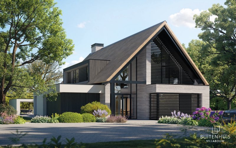 Robuuste, moderne villa met veel glas (voorzijde) – i138