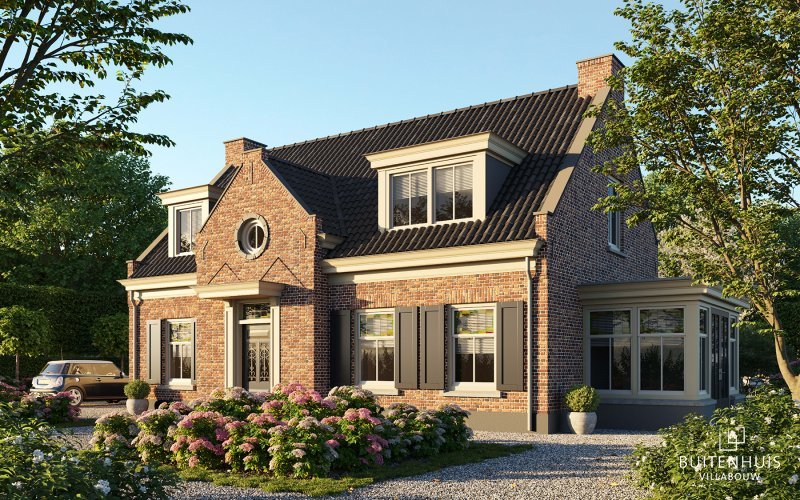 Landelijke villa met klassieke entree en luiken – i140