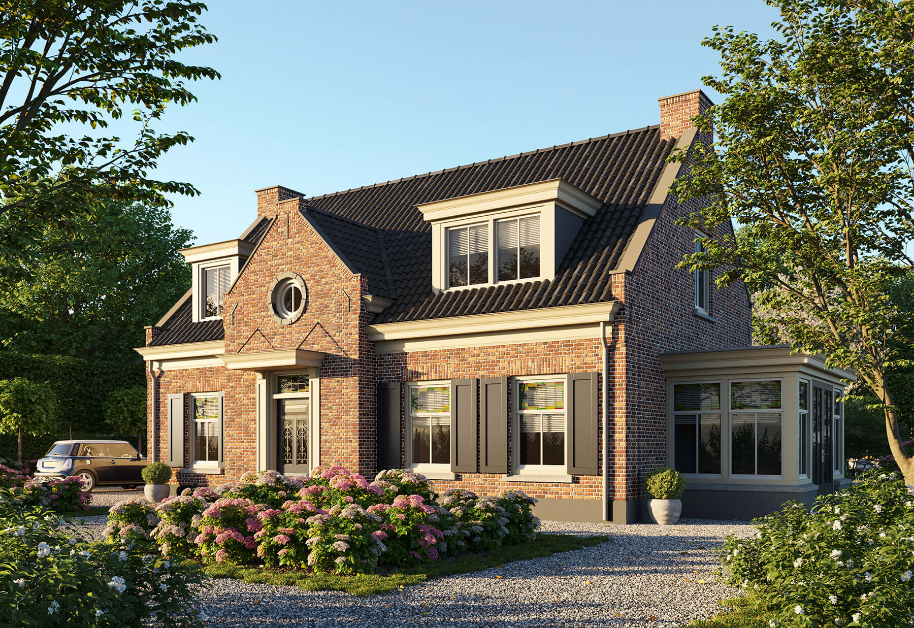 Villa met traditionele elementen - Buitenhuis Villabouw